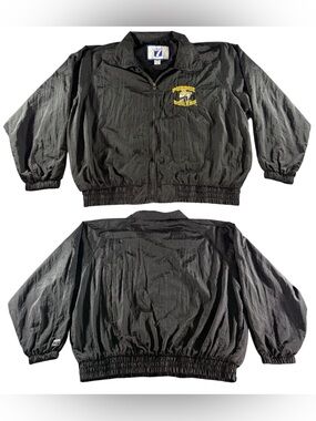 Vintage 90s Purdue Boilers Jacket Logo 7 Windbreaker Men’s XL Black Embroidered